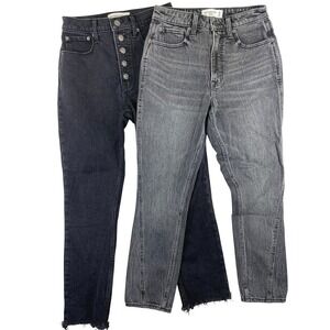 Abercrombie & Fitch Skinny Jeans Women's 25 Black Gray High Rise Denim Lot 2